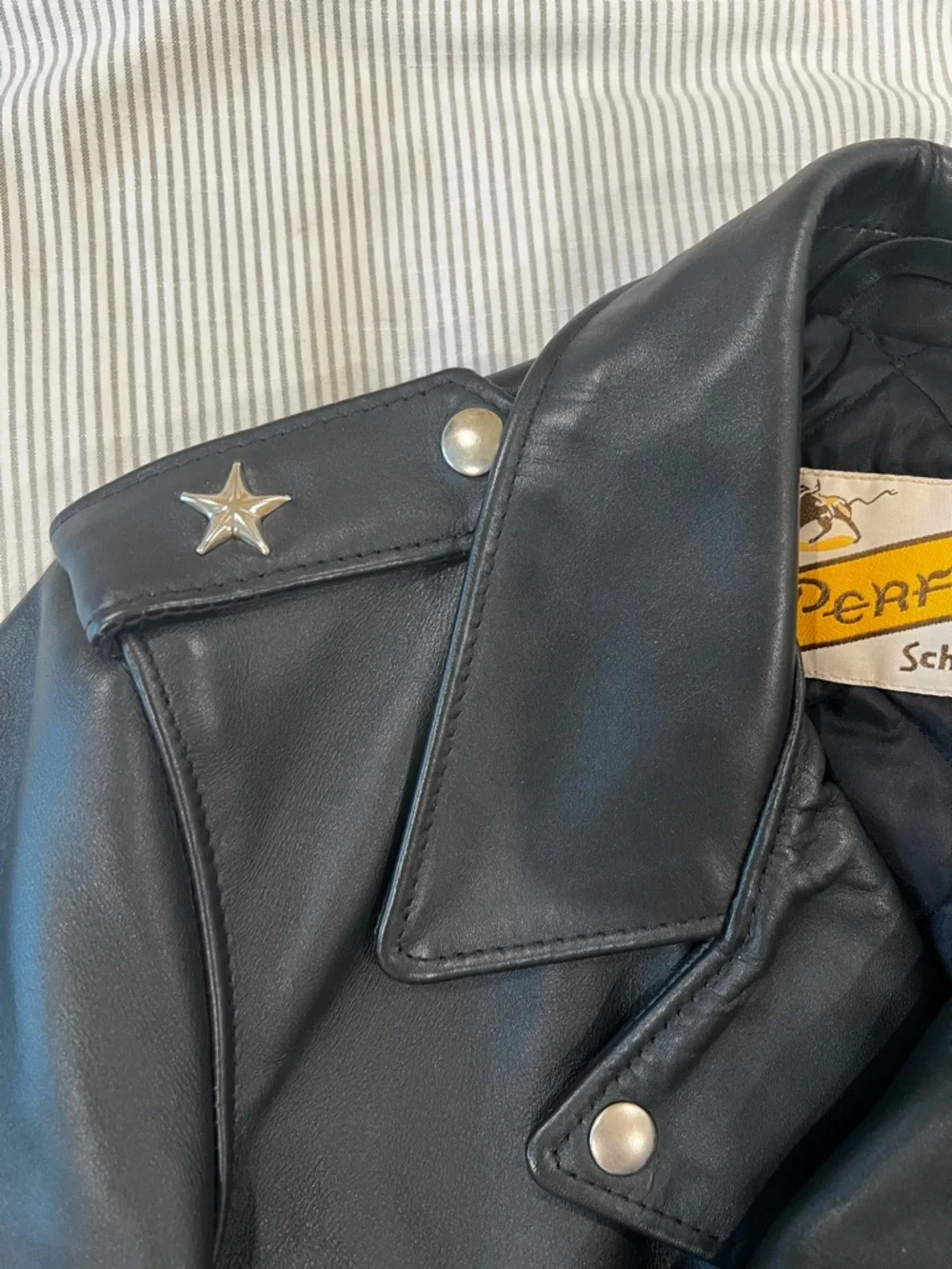 Schott NYC Perfecto 613s Black Leather Biker Jacket - Picture 12 of 14